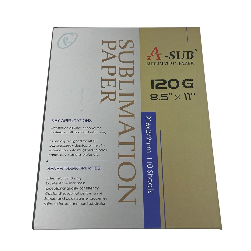 A-SUB Sublimation Paper 8.5X11 120g 110 Sheets Inkjet‎ Sublimation Heat Transfer